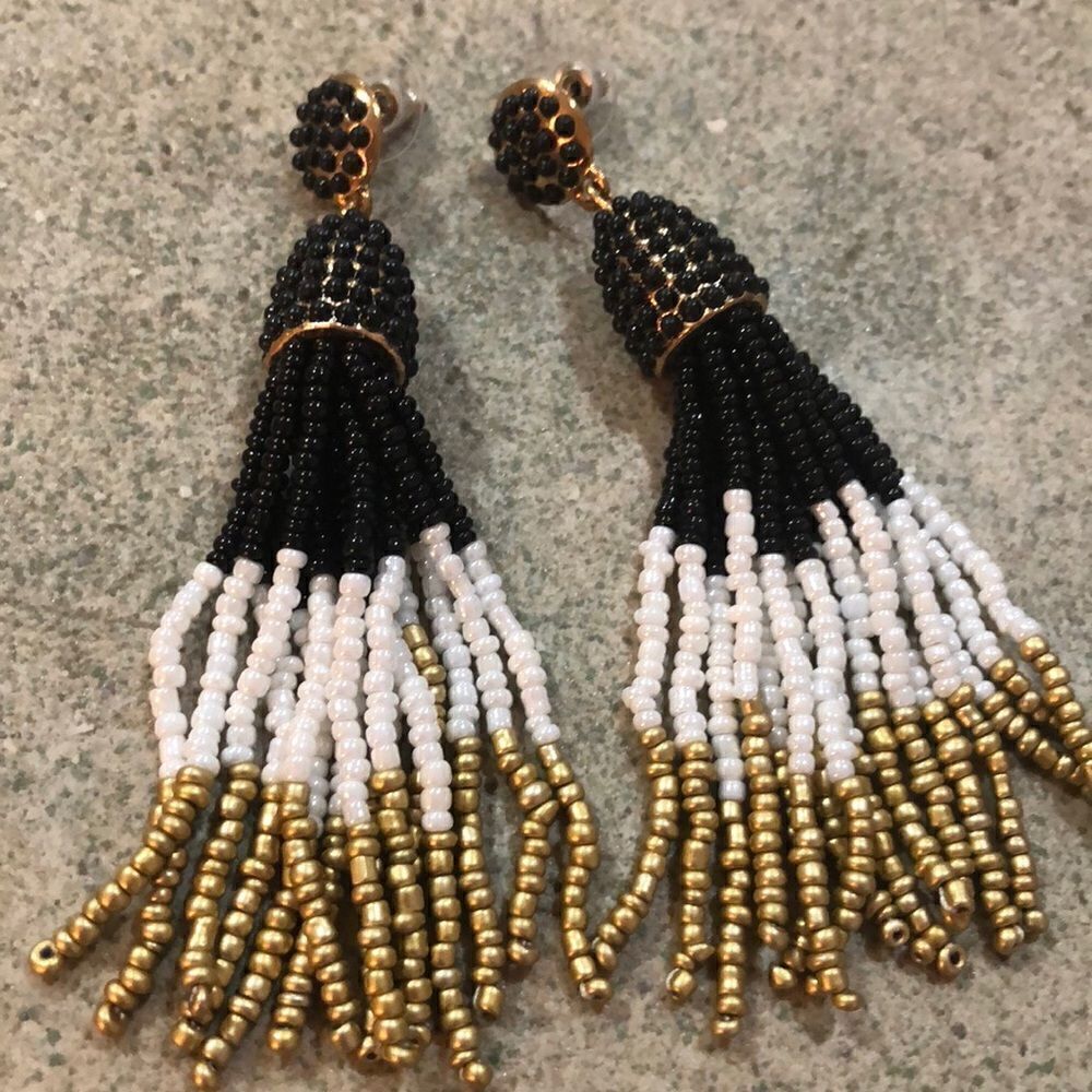 Bohemian Rockstar Seed bead Tassel earrings.
